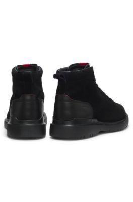 Suede ankle boots with leather trim by HUGO BOSS