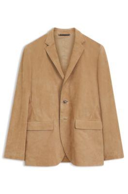 Suede blazer with AMF stitching by HUGO BOSS