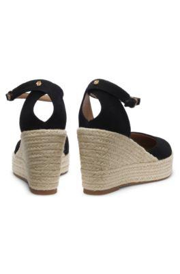 Suede espadrilles with wedge sole by HUGO BOSS