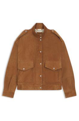 Suede jacket with bomber styling by HUGO BOSS