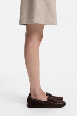 Suede moccasins with whipstitching by HUGO BOSS