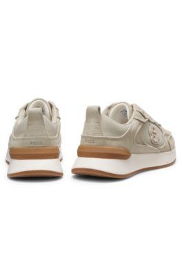 Suede sneakers with Double B monogram by HUGO BOSS