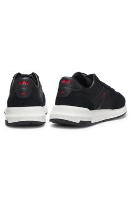 Suede-trim sneakers with logo details by HUGO BOSS