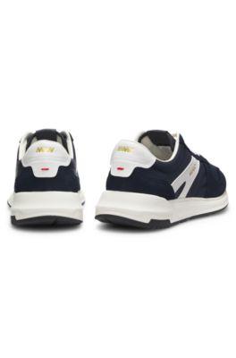 Suede-trim sneakers with logo details by HUGO BOSS