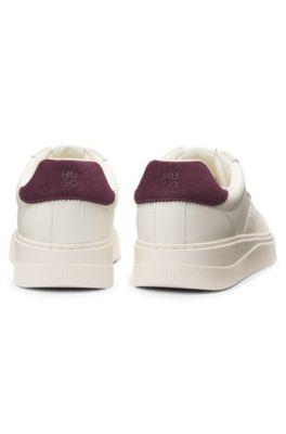 Suede-trim trainers with low profile by HUGO BOSS