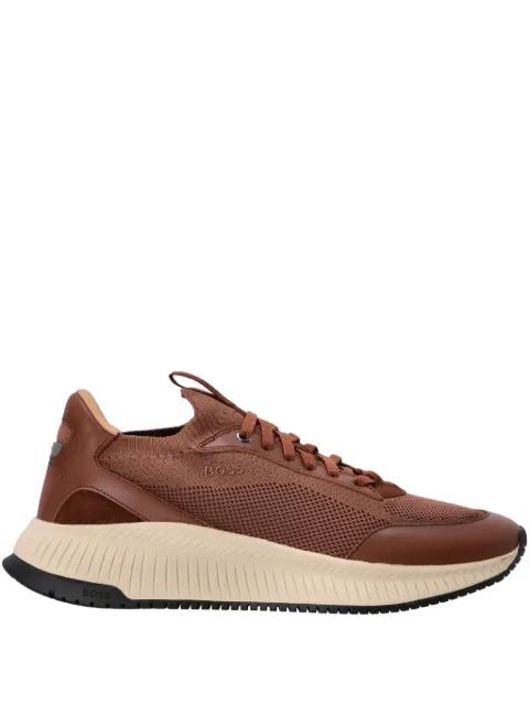 TTNM Evo trainers with knitted uppers and leather trims by HUGO BOSS