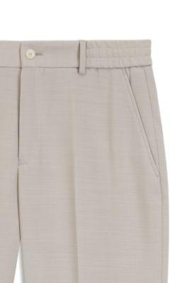 Tapered-fit pants in micro-patterned virgin wool by HUGO BOSS
