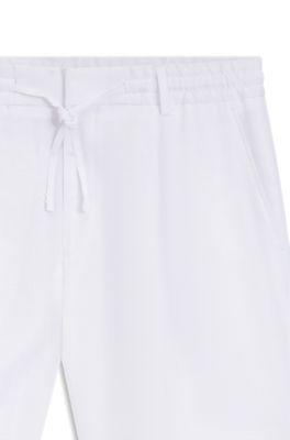 Tapered-fit shorts in linen by HUGO BOSS