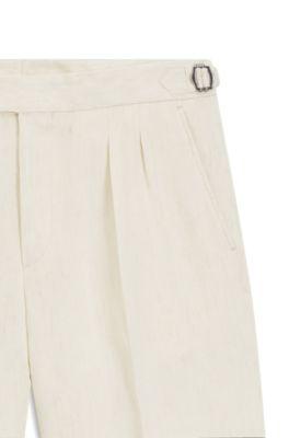 Tapered-fit shorts in linen twill by HUGO BOSS