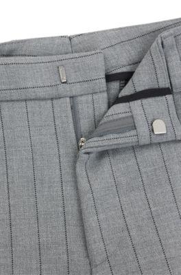Tapered-fit trousers in pinstripe stretch fabric by HUGO BOSS