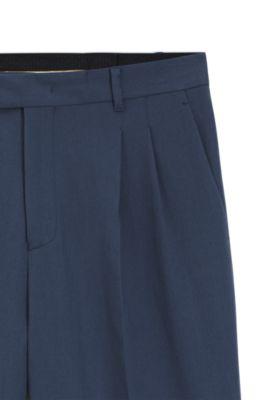 Tapered-fit trousers in stretch-cotton twill by HUGO BOSS