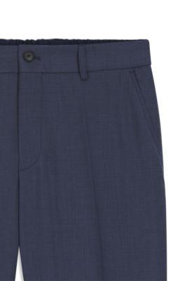 Tapered-fit trousers in washable virgin wool by HUGO BOSS