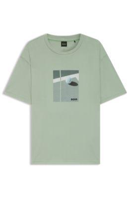 Tennis-artwork T-shirt in Pima cotton by HUGO BOSS