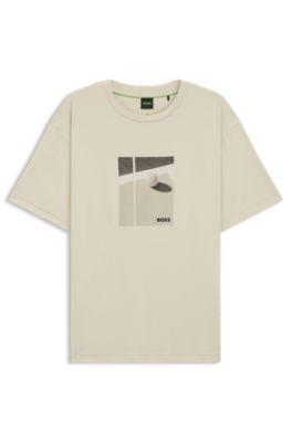 Tennis-artwork T-shirt in Pima cotton by HUGO BOSS