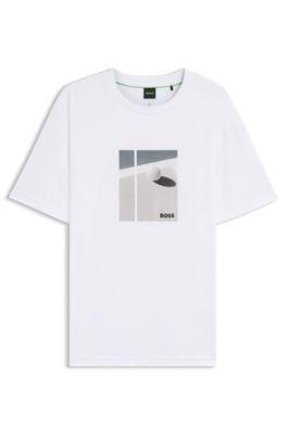 Tennis-artwork T-shirt in Pima cotton by HUGO BOSS