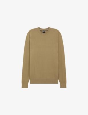 Textured Regular-Fit Cotton-Knit Jumper by HUGO BOSS