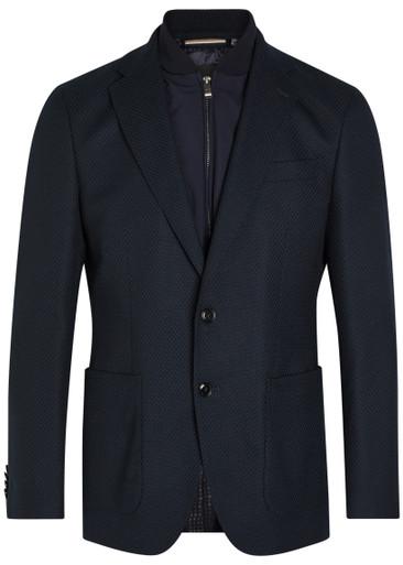 Textured layered cotton-blend blazer by HUGO BOSS