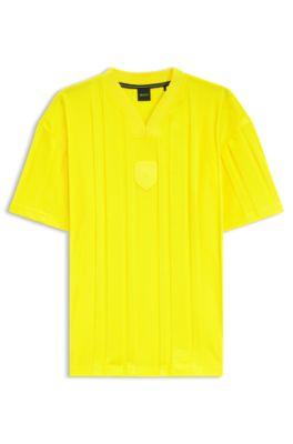 Textured-stripe T-shirt in cotton by HUGO BOSS