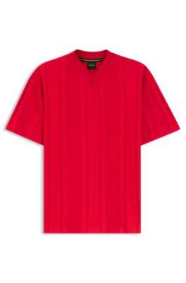 Textured-stripe T-shirt in cotton by HUGO BOSS