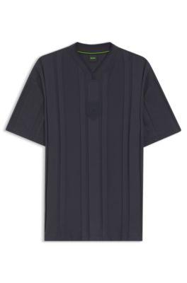 Textured-stripe T-shirt in cotton by HUGO BOSS