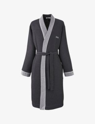 Thermes logo-embroidered cotton robe by HUGO BOSS