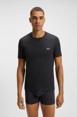 Three-pack of cotton T-shirts with logo embroidery by HUGO BOSS