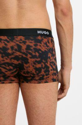 Three-pack of logo trunks in stretch cotton by HUGO BOSS
