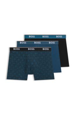Three-pack of logo-waistband boxer briefs in stretch cotton by HUGO BOSS Three-pack of logo-waistband boxer briefs in stretch cotton by HUGO BOSS