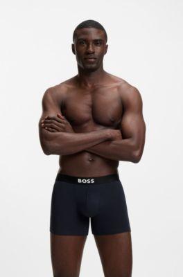 Three-pack of stretch-cotton boxer briefs by HUGO BOSS