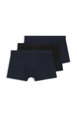 Three-pack of stretch-cotton trunks with logos by HUGO BOSS