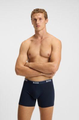Three-pack of trunks in a moisture-wicking cotton blend by HUGO BOSS