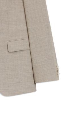 Three-piece slim-fit suit in patterned stretch wool by HUGO BOSS