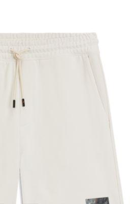 Tortoise-logo shorts in cotton terry by HUGO BOSS
