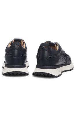 Trainers in burnished leather by HUGO BOSS
