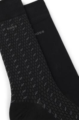 Two-pack of cotton-blend socks in a regular length by HUGO BOSS