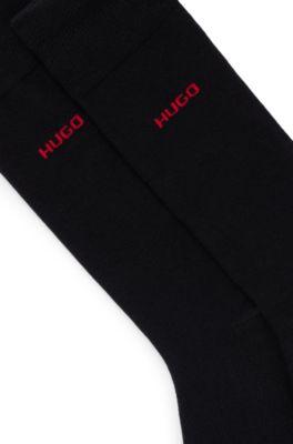 Two-pack of crew-length logo socks by HUGO BOSS