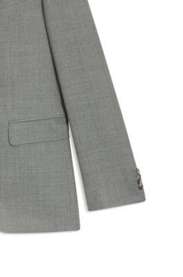 Two-piece regular-fit suit in patterned stretch cloth by HUGO BOSS