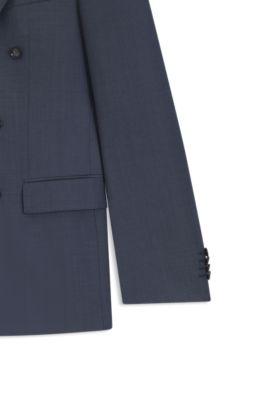 Two-piece slim-fit suit in patterned virgin wool by HUGO BOSS