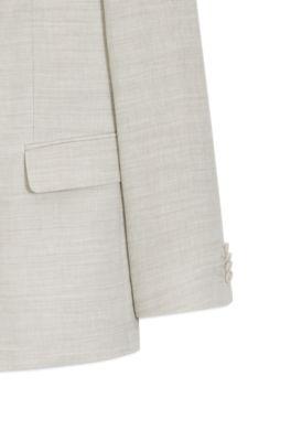 Two-piece slim-fit suit in striped linen and wool by HUGO BOSS