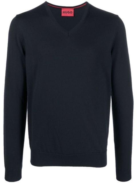 V-neck long-sleeve jumper by HUGO BOSS