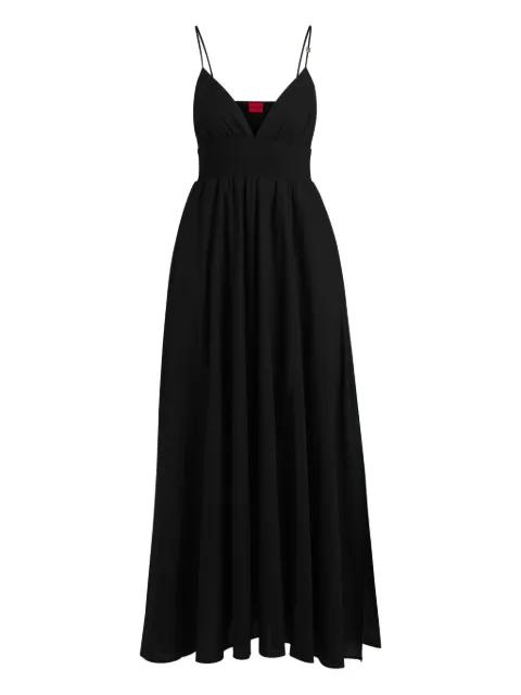 V-neck pleated maxi dress by HUGO BOSS