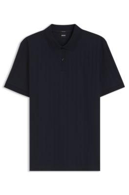 Vertical-stripe polo shirt in mercerised cotton by HUGO BOSS