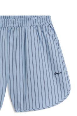 Vertical-stripe shorts in cotton poplin by HUGO BOSS