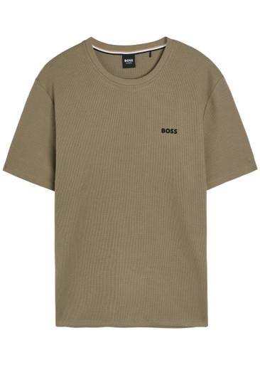 Waffle cotton-blend T-shirt by HUGO BOSS