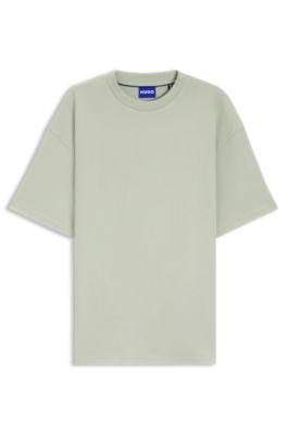 Waffle-structure T-shirt in a cotton blend by HUGO BOSS