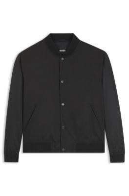 Water-repellent jacket with monogram-patterned sleeves by HUGO BOSS
