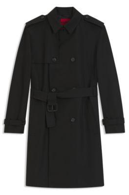 Water-repellent trench coat in a cotton-blend twill by HUGO BOSS