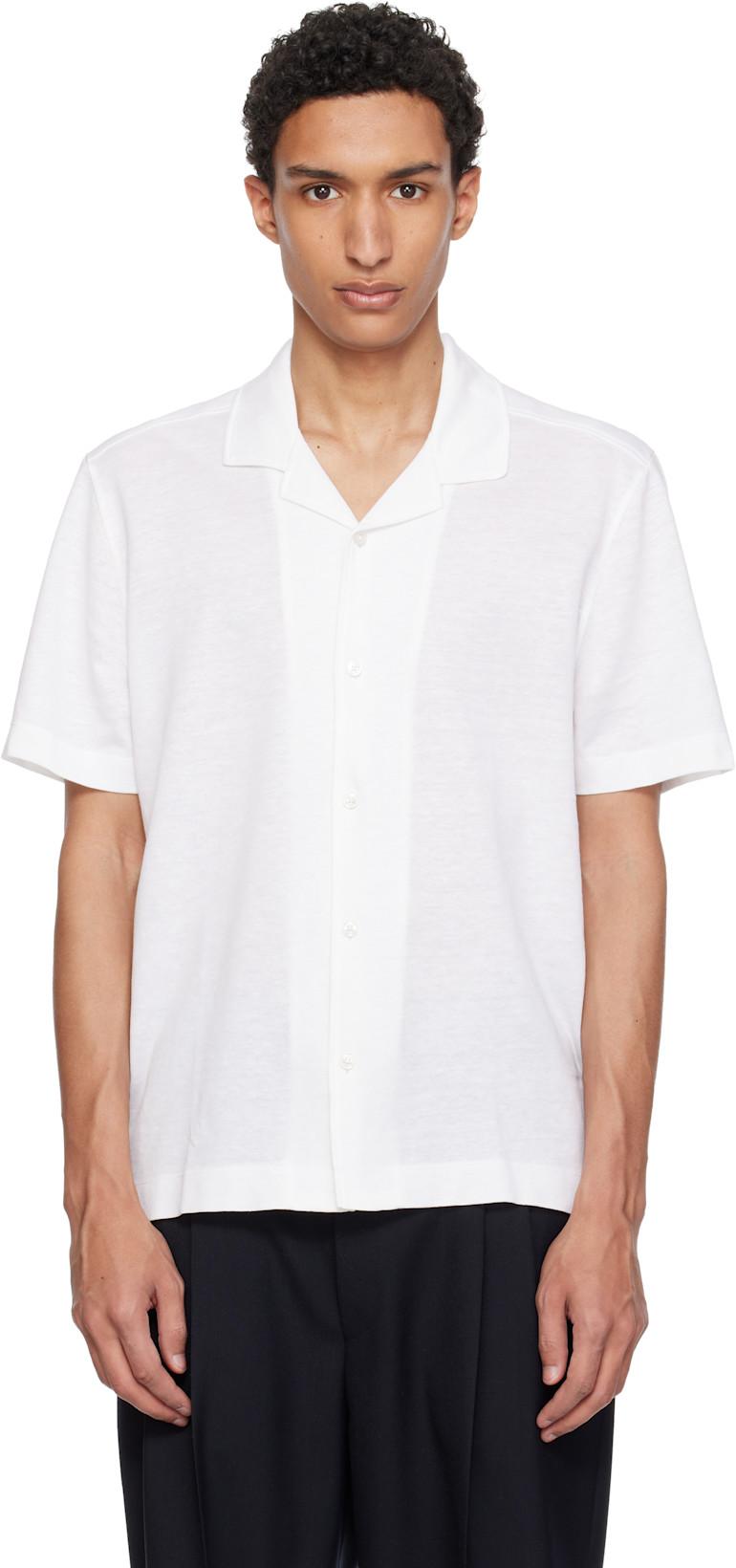 White Camp Collar Shirt by HUGO BOSS