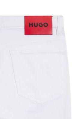 White slim-fit jeans in stretch denim by HUGO BOSS