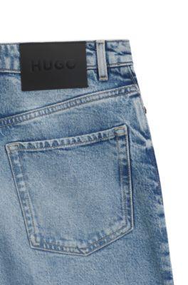 Wide-leg jeans in blue stretch denim by HUGO BOSS